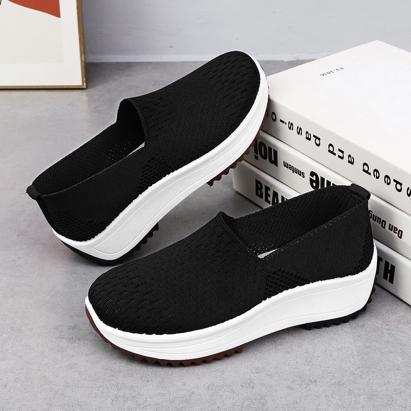Cuff-height Heel-less Thick-soled Shoes