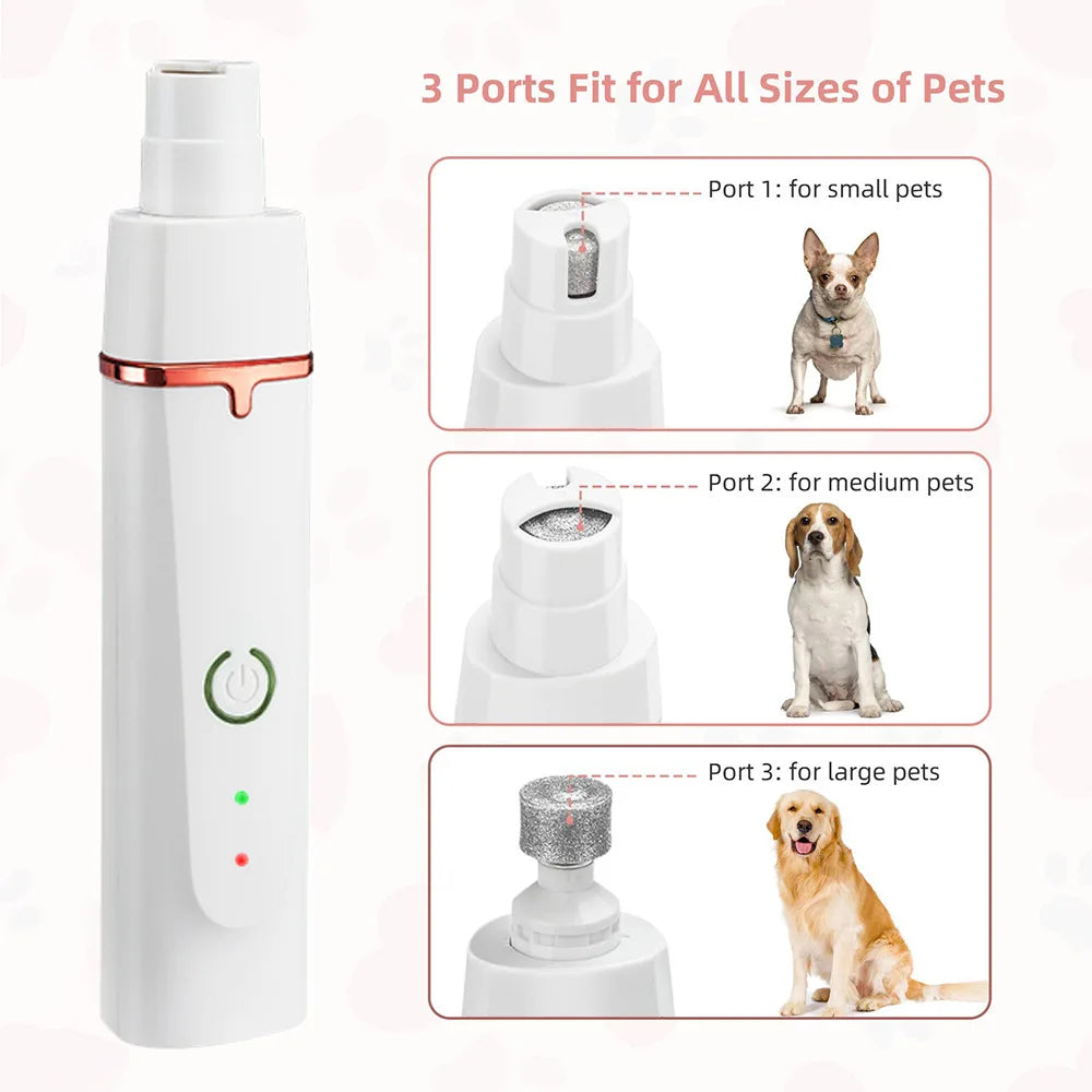 4 In 1 Pet Electric Hair Trimmer with 4 Blades Grooming Clipper Nail Grinder Professional Recharge Haircut for Dogs Low-Noise