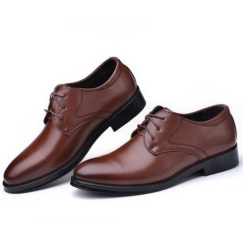 Plus Size Man Shoes Formal PU Leather Shoes for Men Lace Up Oxfords for Male Wedding Party Office Business Casual Shoe Men