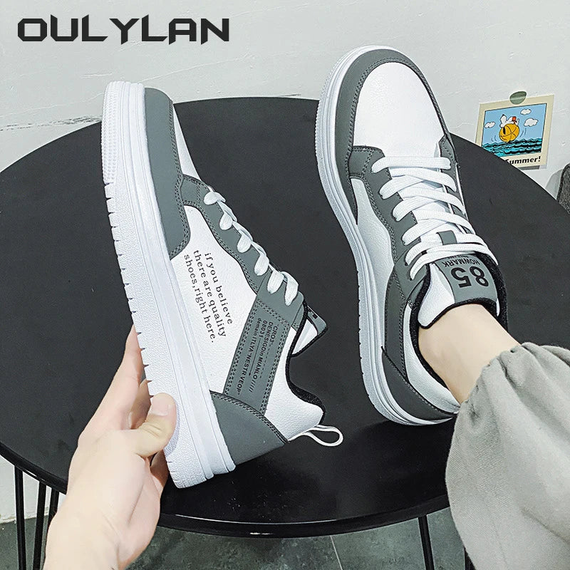 Wear-resistant Sneakers Fashion 2024 Casual Shoes Leather Men Non-slip Women Comfortable Flat Slip-on Spring Autumn Couple Shoes