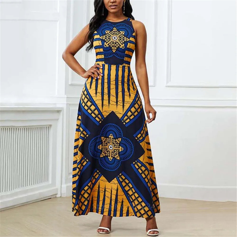 Haiti Flag Print Luxury Designer Women Summer Spring Maxi Dress Ladies Sexy Sundress Casual Sleeveless Long Woman Dresses Mujer