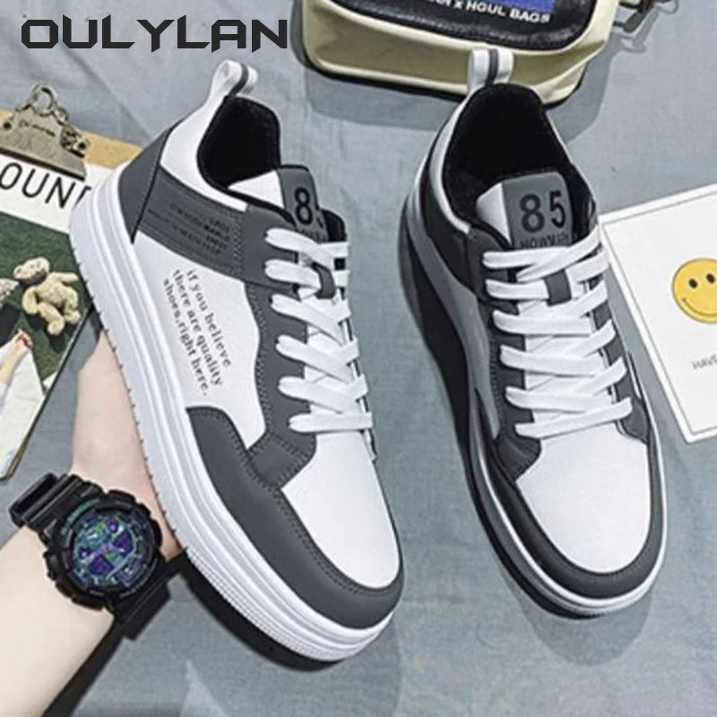 Wear-resistant Sneakers Fashion 2024 Casual Shoes Leather Men Non-slip Women Comfortable Flat Slip-on Spring Autumn Couple Shoes