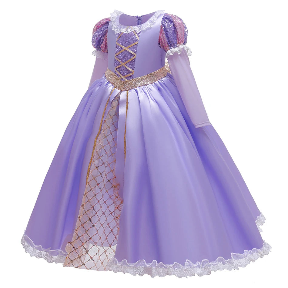 Rapunzel Dress Princess Costume Sets Children Birthday Carnival Halloween Party Fancy Girls Tangled Cosplay Clothes 2-10 Years