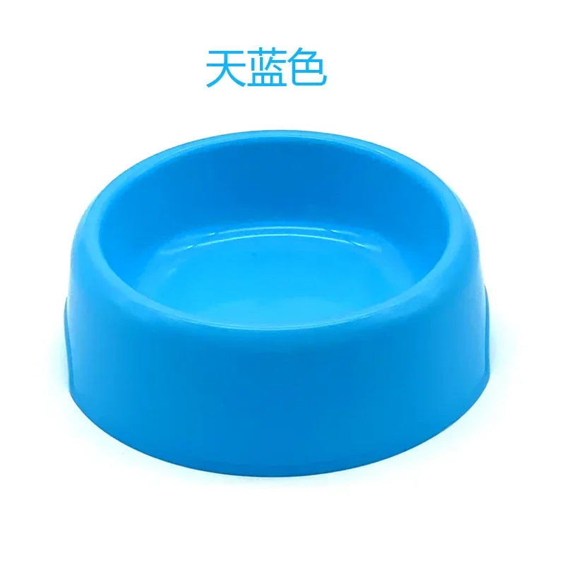 Solid Color Pet Bowl Plastic Dog Bowl Cat Bowl Round Singlebowl Thickened Eco-Friendly Dogbowl Pet Supplies Dog Accessories