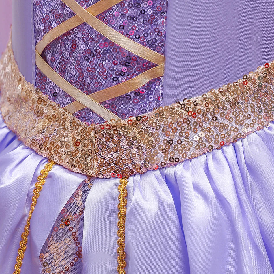 Rapunzel Dress Princess Costume Sets Children Birthday Carnival Halloween Party Fancy Girls Tangled Cosplay Clothes 2-10 Years