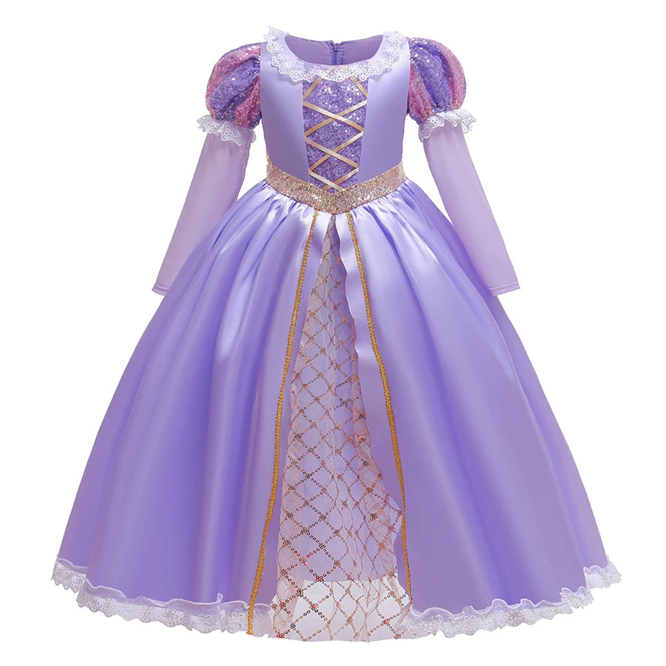 Rapunzel Dress Princess Costume Sets Children Birthday Carnival Halloween Party Fancy Girls Tangled Cosplay Clothes 2-10 Years