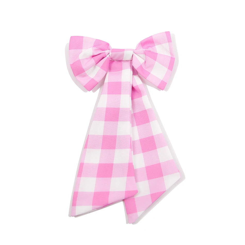 Girls Movie Princess Dress Cosplay Costume Pink Plaid Beach Barbi Outfit Birthday Halloween Party Kids Dress