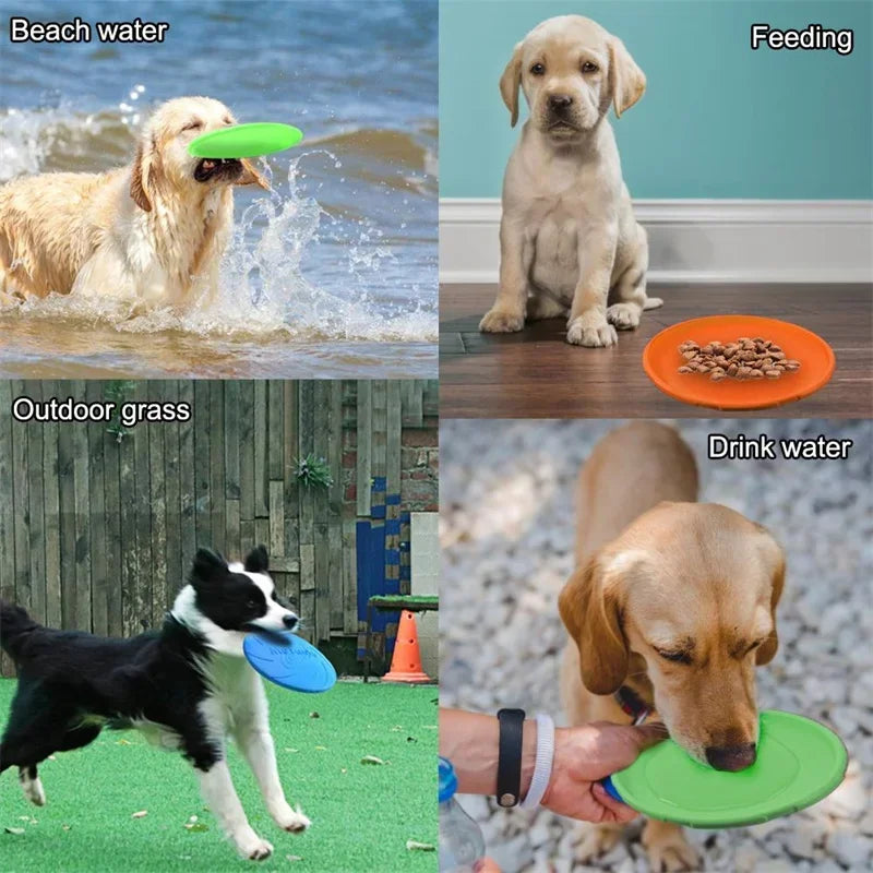 15/22cm Fashion Pet Dog Silicone Game Flying Saucer Dog Toy Flying Discs Trainning Interactive Toys Pet Supplies Flying Disc