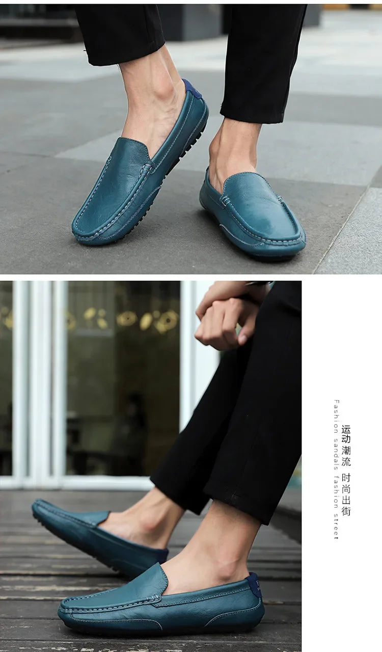 Casual Slip on Formal Loafers Men Moccasins Italian Black Male Driving Shoes Sneakers Plus Size Shoes Leather Men Luxury Trendy