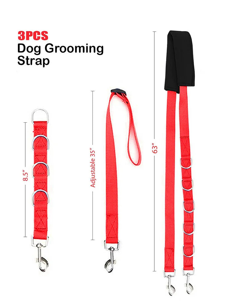 Portable Pet Traction Belt Adjustable Dog D-Rings Bathing Band Dog Harness Grooming Belly Strap Pet Grooming Set Pet Supplies