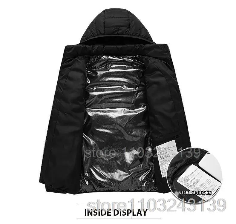 21 Areas Heated Jacket Mens Jacket Waterproof Heating Jacket Men Warm Winter Jackets Parkas Coat Heated Vest Tactical