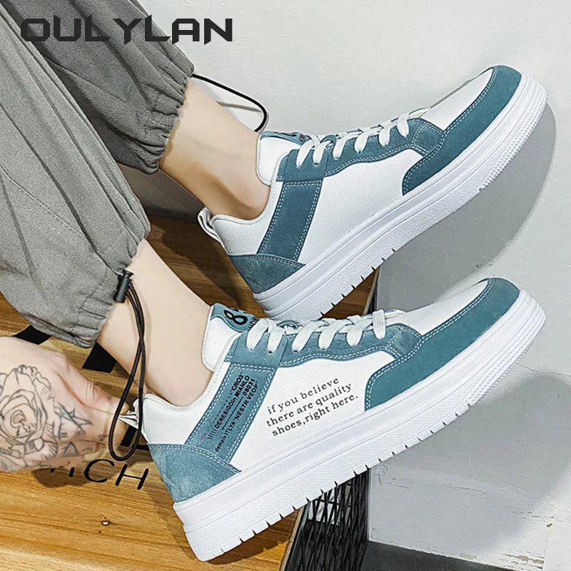 Wear-resistant Sneakers Fashion 2024 Casual Shoes Leather Men Non-slip Women Comfortable Flat Slip-on Spring Autumn Couple Shoes