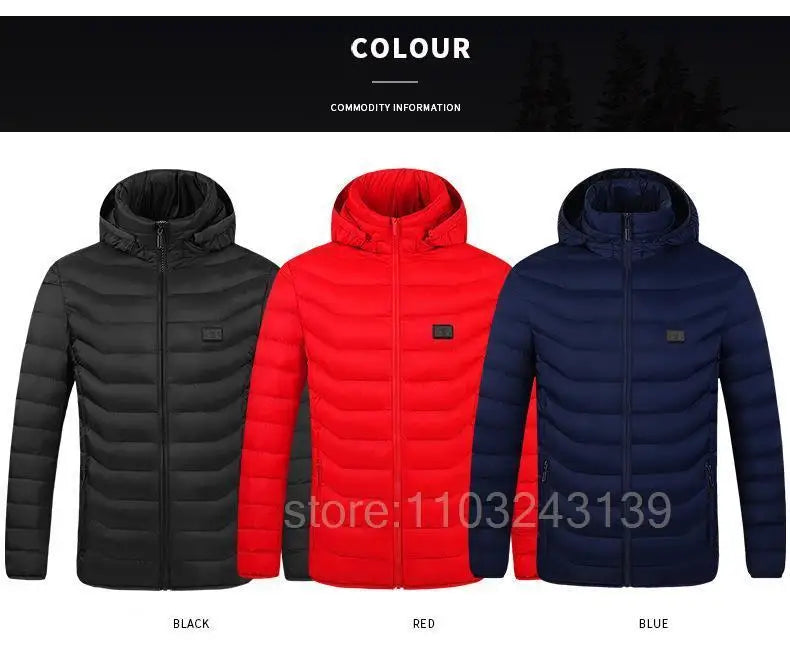 21 Areas Heated Jacket Mens Jacket Waterproof Heating Jacket Men Warm Winter Jackets Parkas Coat Heated Vest Tactical