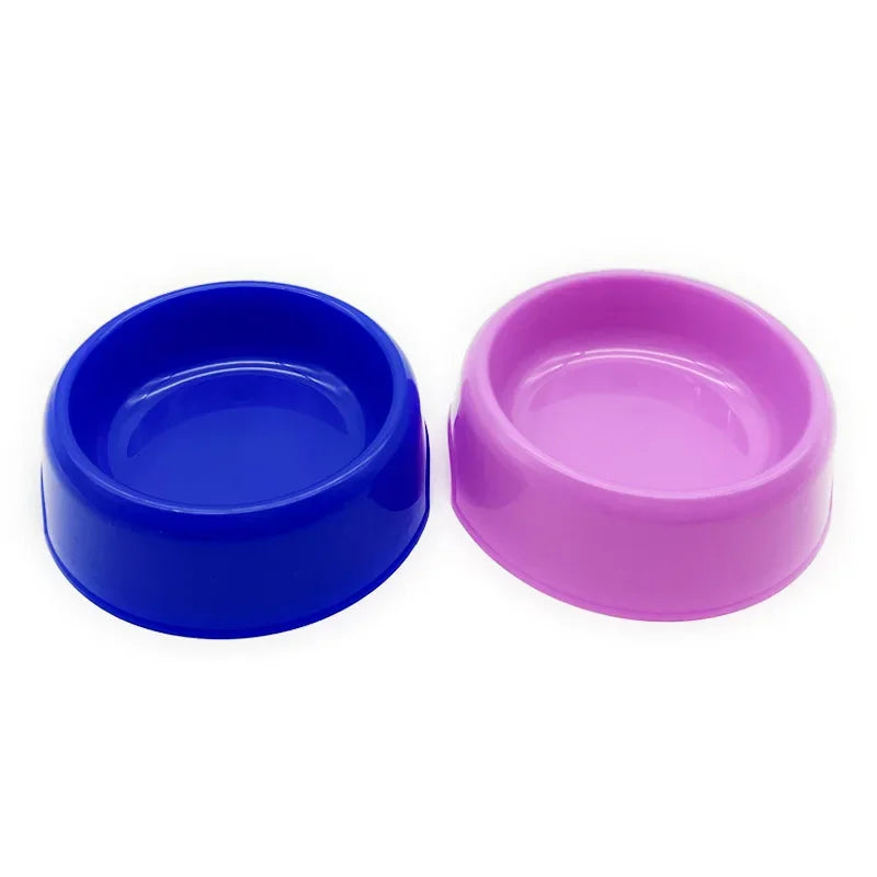 Solid Color Pet Bowl Plastic Dog Bowl Cat Bowl Round Singlebowl Thickened Eco-Friendly Dogbowl Pet Supplies Dog Accessories