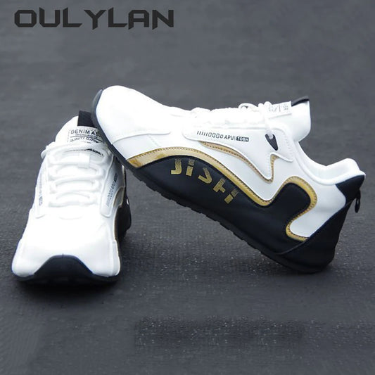 Men's Leather Shoes Fashion Trendy High-end Travel Shoes Spring Autumn Mens Sneakers Leather Face Sports Running Shoes