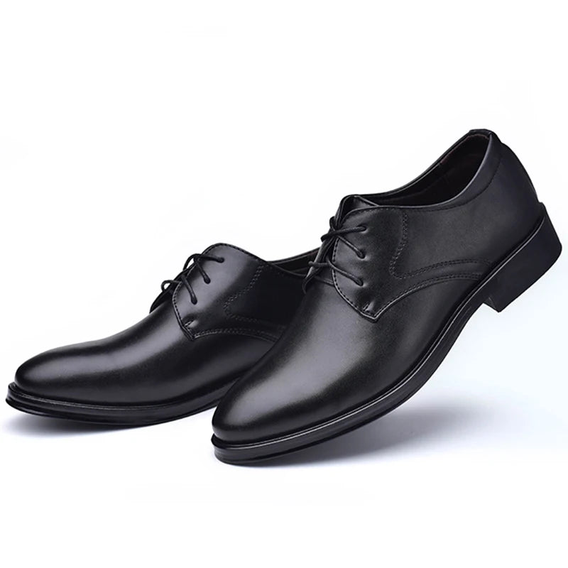 Plus Size Man Shoes Formal PU Leather Shoes for Men Lace Up Oxfords for Male Wedding Party Office Business Casual Shoe Men