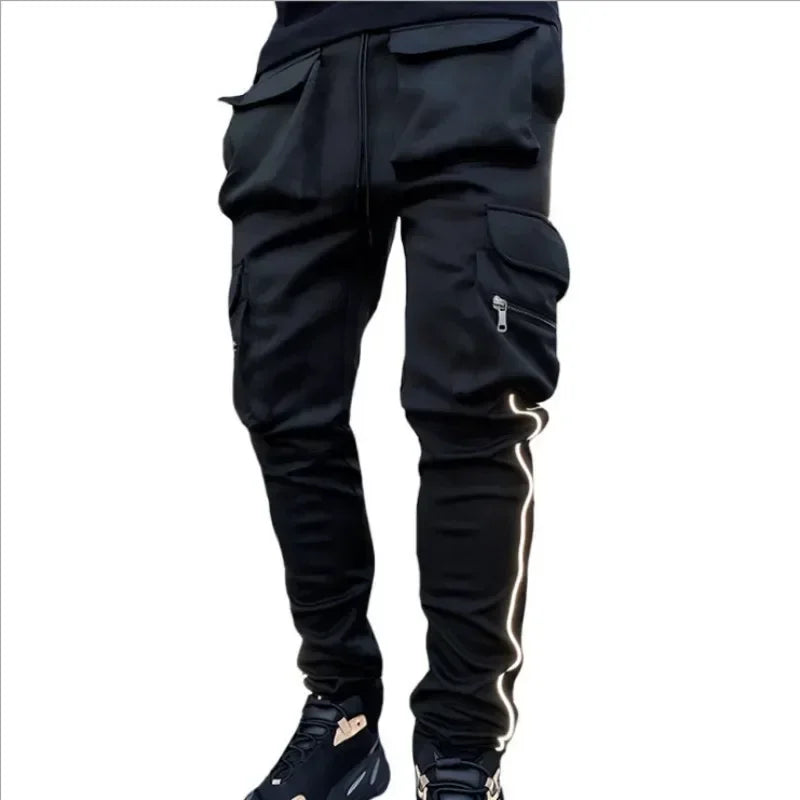 Male Trousers Multi Pocket Multipockets Men's Cargo Pants Slim Stretch Joggers Slacks Baggy Spandex High Quality Clothing New In