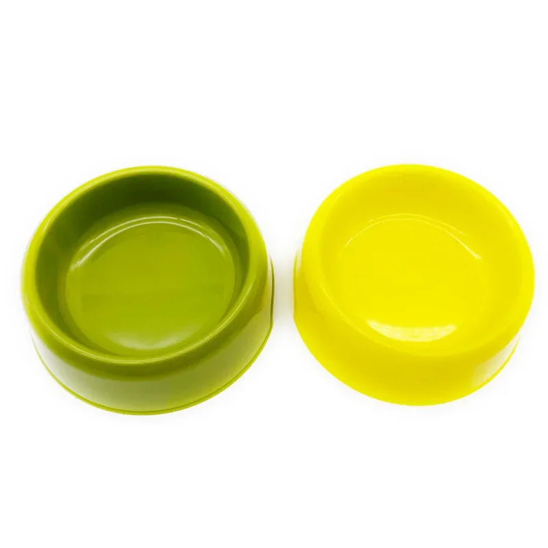 Solid Color Pet Bowl Plastic Dog Bowl Cat Bowl Round Singlebowl Thickened Eco-Friendly Dogbowl Pet Supplies Dog Accessories