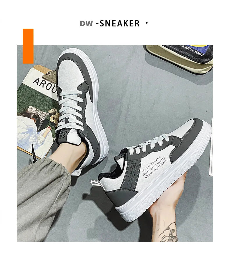 Wear-resistant Sneakers Fashion 2024 Casual Shoes Leather Men Non-slip Women Comfortable Flat Slip-on Spring Autumn Couple Shoes