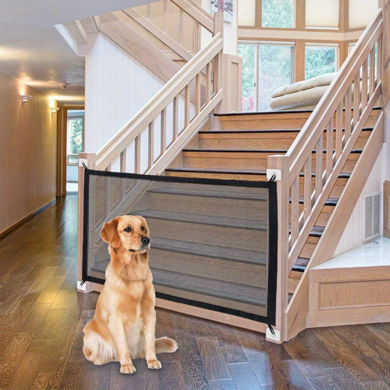 Pet Dog Gate Network Fence Stairs Folding Breathable Mesh Enclosure Dog Fence Home Safety Barrier Pet Playpen Articles Gift