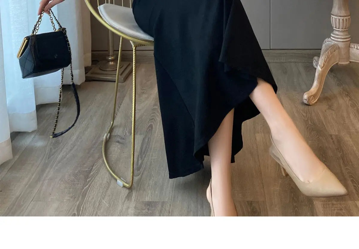 2024 Autumn New Women's Clothing Matching Sets French Graceful Slim Coat Black Mermaid Dress Suit Lady Jacket Dresses Outfits