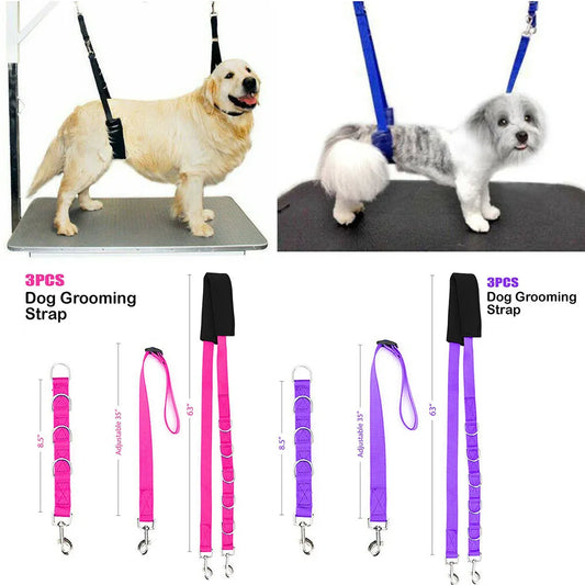 Portable Pet Traction Belt Adjustable Dog D-Rings Bathing Band Dog Harness Grooming Belly Strap Pet Grooming Set Pet Supplies