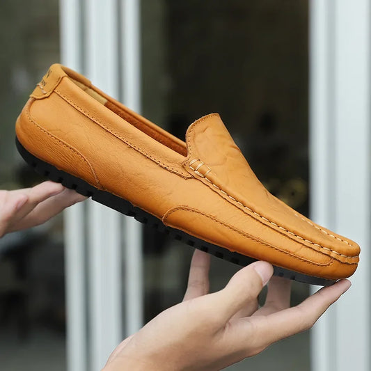 Casual Slip on Formal Loafers Men Moccasins Italian Black Male Driving Shoes Sneakers Plus Size Shoes Leather Men Luxury Trendy