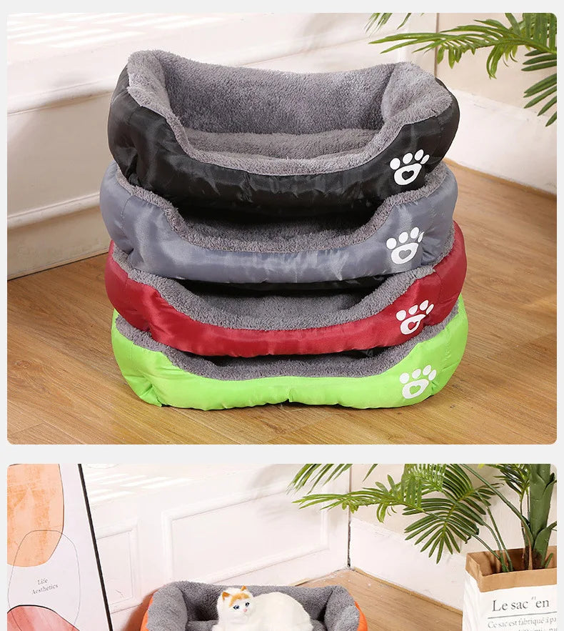 Dog Cat Bed Pet house thick Sofa Puppy Cushion Pet Calming Cotton animals Mat Bad Blanket Cushion