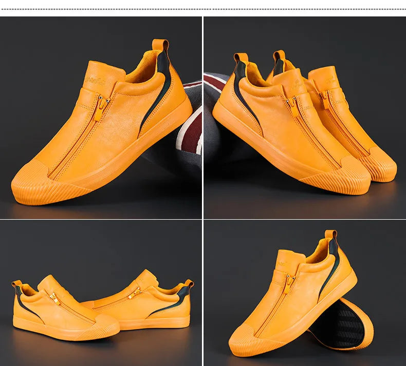 2023 New Autumn Men's Trendy Sneakers Leather Soft Sole Men Shoes Size 38-44