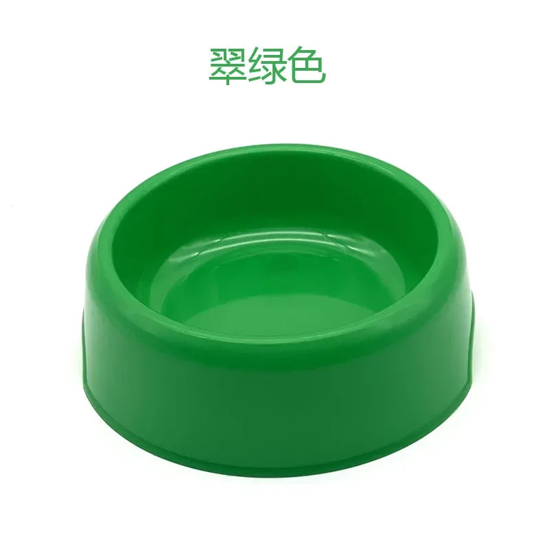 Solid Color Pet Bowl Plastic Dog Bowl Cat Bowl Round Singlebowl Thickened Eco-Friendly Dogbowl Pet Supplies Dog Accessories