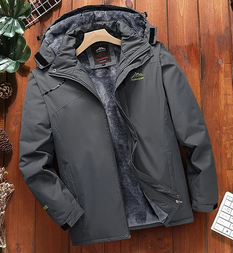 2024 Men's Winter Jacket Fleece Thick Warm Hooded Parka Male Waterproof padded Coat Snow Camping Outerwear Plus Size 7XL 8XL