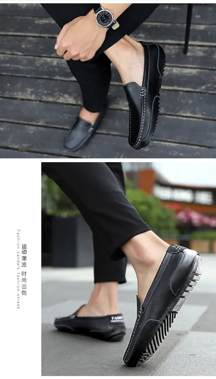 Casual Slip on Formal Loafers Men Moccasins Italian Black Male Driving Shoes Sneakers Plus Size Shoes Leather Men Luxury Trendy