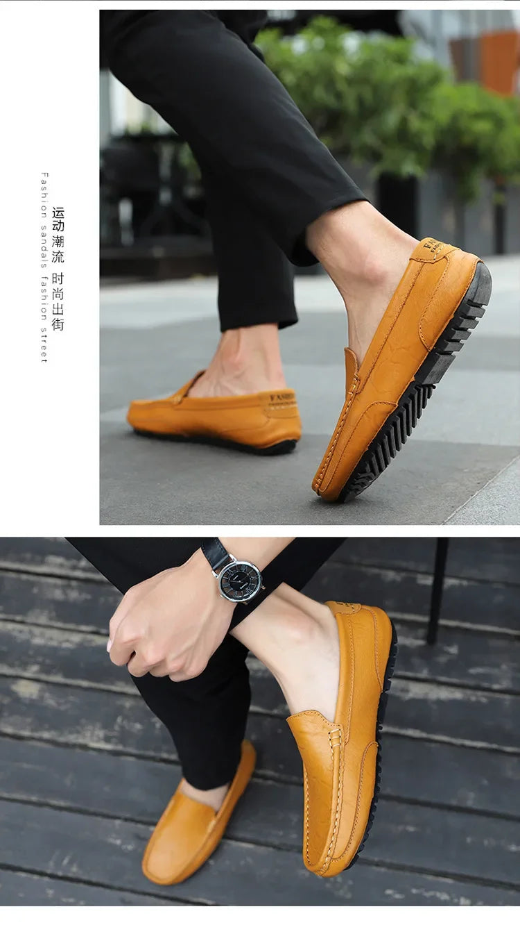 Casual Slip on Formal Loafers Men Moccasins Italian Black Male Driving Shoes Sneakers Plus Size Shoes Leather Men Luxury Trendy