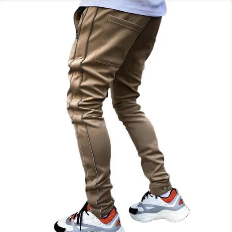 Male Trousers Multi Pocket Multipockets Men's Cargo Pants Slim Stretch Joggers Slacks Baggy Spandex High Quality Clothing New In