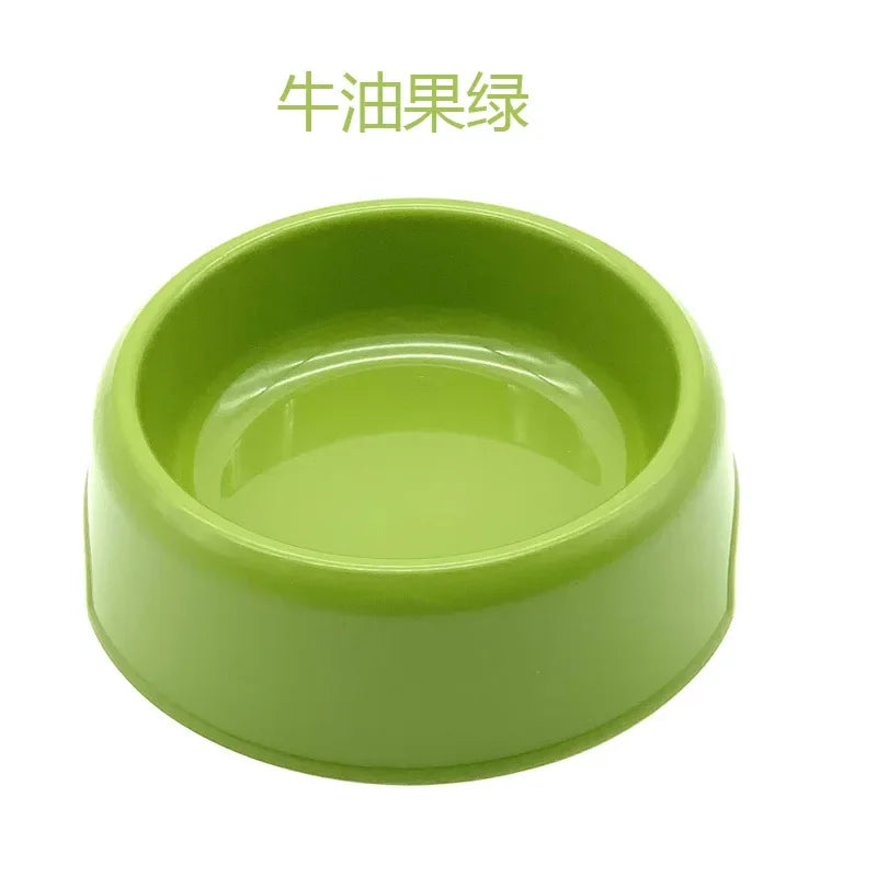 Solid Color Pet Bowl Plastic Dog Bowl Cat Bowl Round Singlebowl Thickened Eco-Friendly Dogbowl Pet Supplies Dog Accessories