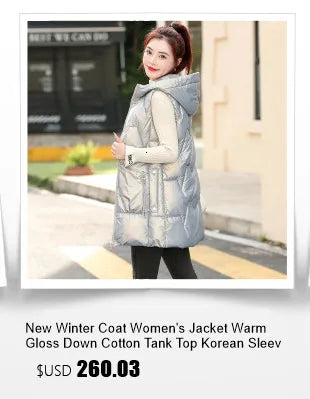 2024 New Winter Hooded Waistcoat Women Long Slim Down Cotton Vests Coat Female Sleeveless Puffer Parkas Black Beige Outerwear