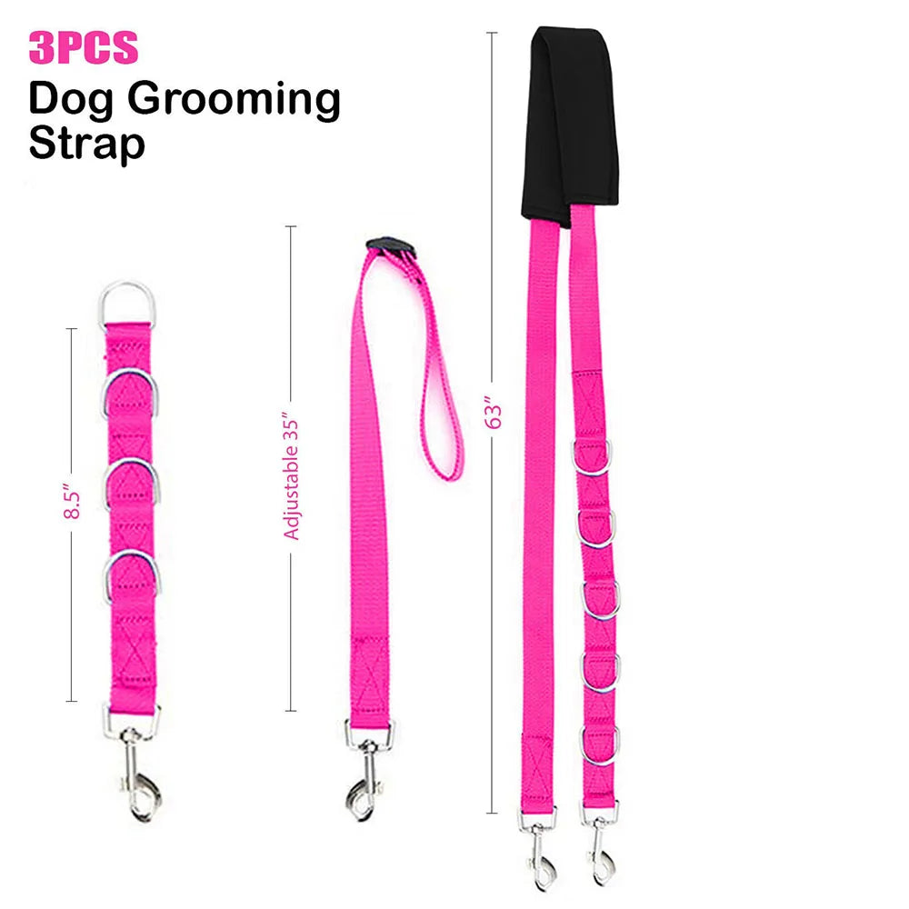 Portable Pet Traction Belt Adjustable Dog D-Rings Bathing Band Dog Harness Grooming Belly Strap Pet Grooming Set Pet Supplies