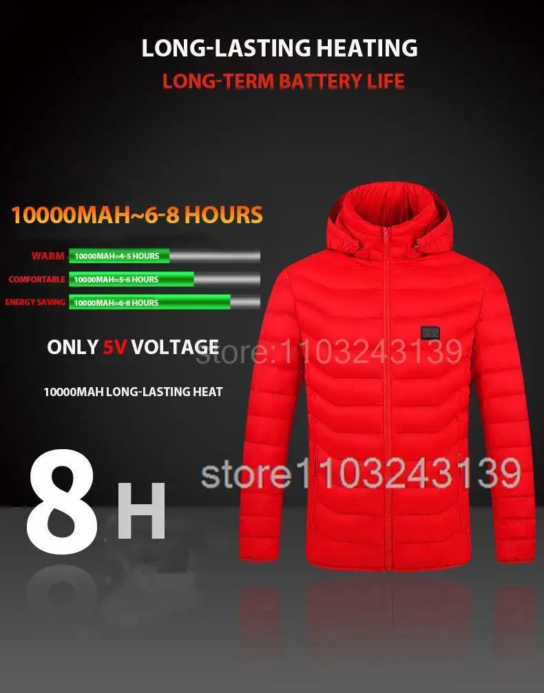 21 Areas Heated Jacket Mens Jacket Waterproof Heating Jacket Men Warm Winter Jackets Parkas Coat Heated Vest Tactical