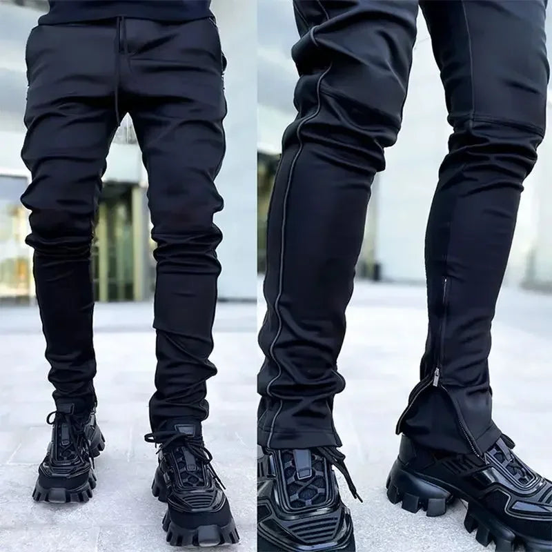 Male Trousers Multi Pocket Multipockets Men's Cargo Pants Slim Stretch Joggers Slacks Baggy Spandex High Quality Clothing New In